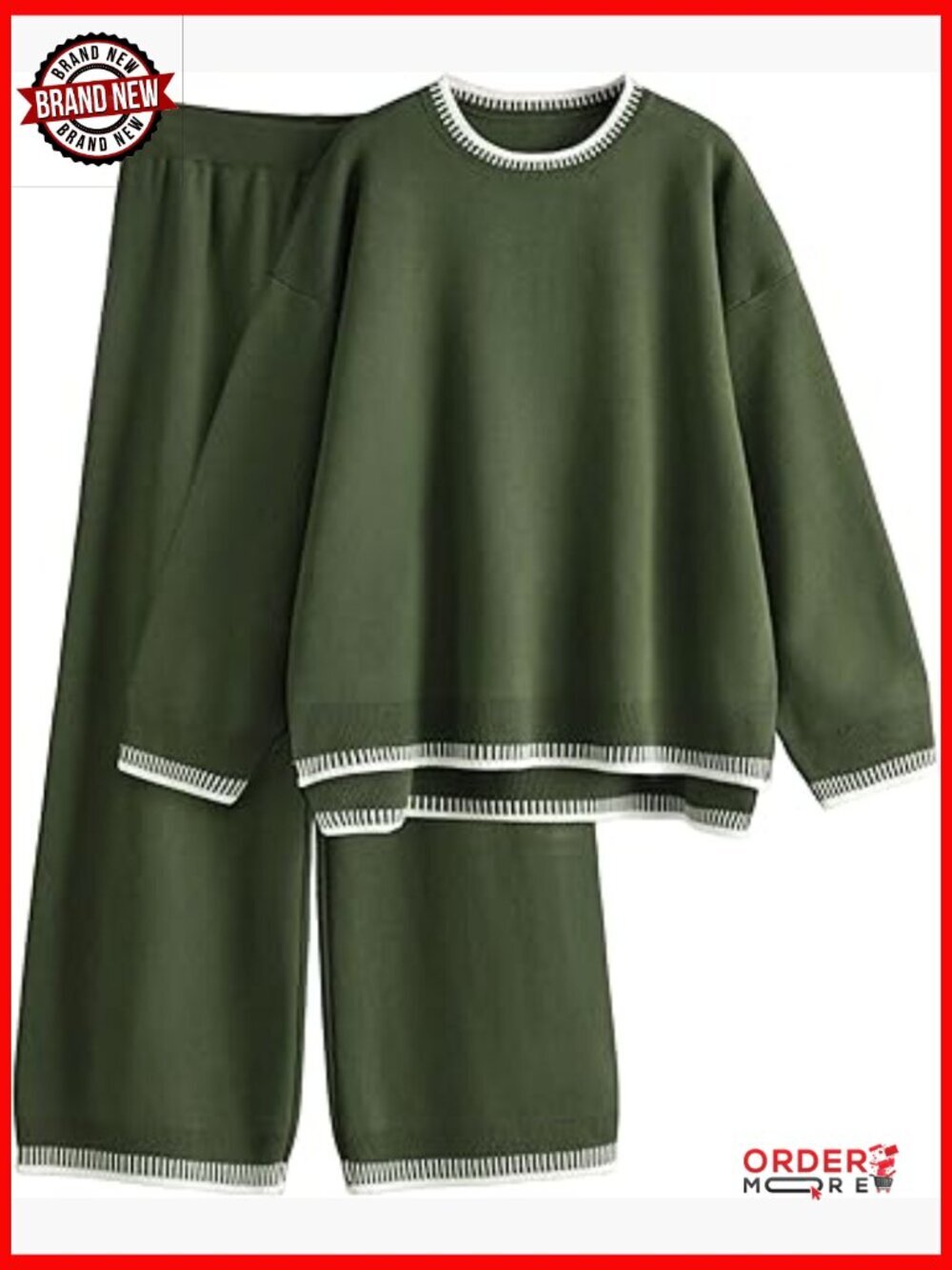 Knitted Sweater & Wide Leg Pants Lounge Set